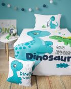 Dinozaur, set lenjerie de pat single, albastru, 90-120 cm