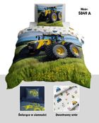 Fluo, set de lenjerie de pat pentru tineri, 160-200 cm + 70-80 cm, Tractor