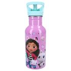Gabby's Dollhouse, Take a sip, sticla da apa cu pai, roz, 500 ml