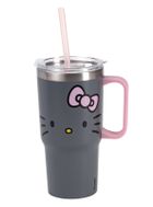 Hello Kitty, cana de baut cu pai si maner din otel, 600 ml