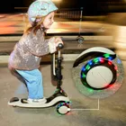 Kinderkraft, Halley 2, trotineta cu 3 roti de echilibru 2in1, LED, Stone White