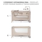 Kinderkraft, Joy 2, patut de volaj cu accesorii, 3in1, Beige