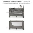 Kinderkraft, Joy 2, patut de volaj cu accesorii, 3in1, Dark Grey