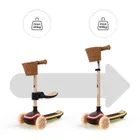 Kinderkraft, RAKET UP, trotineta LED cu 3 roti cu sezut, 2in1, Beige