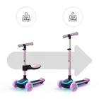 Kinderkraft, RAKET UP, trotineta LED cu 3 roti cu sezut, 2in1, Pink