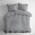 Mayamoo, set lenjerie de pat, 3 piese, gri, 160-200cm
