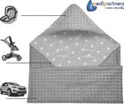 Medi Partners, Stars, patura cu doua fete cu gluga, gri, 85-85 cm