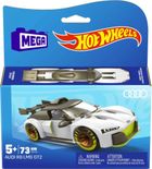 MEGA Hot Wheels, Audi R8 LMS GT2, masina si figurina, set de constructie, 73 piese
