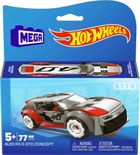 MEGA Hot Wheels, Audi RS6 GTO, masina si figurina, set de constructie, 77 piese