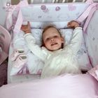 MimiNu, Baby Shower, cearceaf din bumbac cu elastic, roz, 60-120 cm