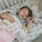 MimiNu, Caprioare, cearceaf din bumbac cu elastic, roz, 60-120 cm