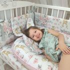MimiNu, Caprioare, set lenjerie de pat 3 piese, roz, 100-135 cm