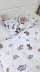 MimiNu, Duo, Ursuleti, fata de perna, albastru, 40-40 cm, 2 buc.