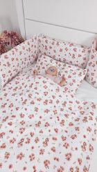 MimiNu, Rate, set lenjerie de pat single, bumbac, roz, 120-90 cm