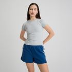 Pantaloni scurti albastri din bumbac pieptanat NOWEAR