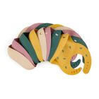 Petite&Mars, Take&Match, Dinozauri, baveta din silicon, Green Misty, 6m+