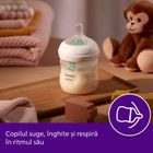 Philips Avent, Natural, Response, biberon cu ventil Air Free, 125 ml, 0 luni+, SCY670/01