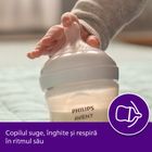 Philips Avent, Natural, Response, set: 2 biberon 260 ml si 2 tetine ultra moi, 0-6 luni, SCD837/11