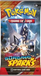 Pokemon TCG: Scarlet & Violet, Surging Sparks, Booster, joc de carti, add-on, 1 buc.