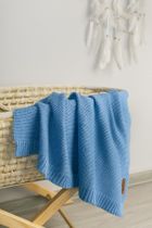 Sensillo, patura din bambus si bumbac, albastra, 80-100 cm