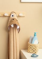 Sensillo, Water Friends, husa de baie moale cu aplicatie 3D, Morsa, bej, 100-100 cm