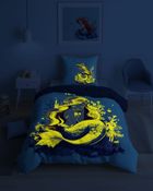 Sirena, Fluo, set lenjerie de pat single, 160-200 cm