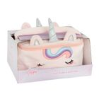 Smiki, Glow Girl, geanta de cosmetice din plus cu masca de dormit, unicorn