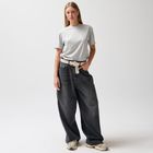 Tricou basic gri din bumbac pieptanat NOWEAR