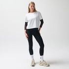 Tricou cropp alb din bumbac pieptanat NOWEAR