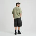 Tricou oversize kaki din bumbac pieptanat unisex NOWEAR