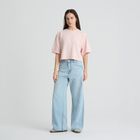 Tricou roz cu croiala cropp boxy NOWEAR