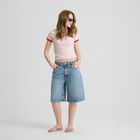 Tricou slim roz din bumbac pieptanat NOWEAR