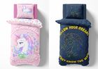 Unicorn Fluo, set lenjerie de pat single, 160-200 cm