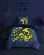 Unicorn, Fluo, set lenjerie de pat single, 160-200 cm