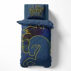 Unorog, Fluo, set lenjerie de pat single din bumbac, 160-200 cm