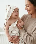 Albero Mio, Vintage Teddy, halat de baie din muselina, 80-80 cm