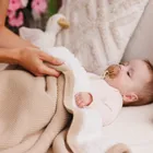 BabyOno, Paturica de iarna pentru bebelusi, bumbac + captuseala sherpa, bej, 75-100 cm