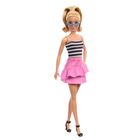 Barbie, Fashionistas, papusa, top negru-alb