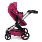 Bayer Design, Xeo Combi, carucior multifunctional pentru papusi, set cu patut pliabil, geanta si accesorii, burgundia