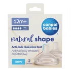 Canpol babies, Natural Shape, tetina doua zone anti-colic, 12 luni+, 2 buc.