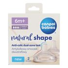 Canpol babies, Natural Shape, tetina doua zone anti-colic, 6 luni+, 2 buc.