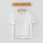 Cool Club, Bluza alba cu maneca scurta din sifon pentru fete