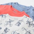 Cool Club, Body cu maneca lunga pentru baieti, bumbac organic, mix de culori, imprimeu Mickey Mouse, set 3 buc.