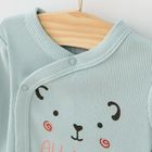 Cool Club, Body cu maneca lunga pentru fete, din tricot striat, ecru, albastru, imprimeu animalute, set 2 buc.