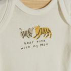 Cool Club, Body cu maneca scurta pentru bebelusi, bej, ecru, set 3 buc.