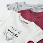 Cool Club, Body cu maneca scurta pentru bebelusi, mix de culori, imprimeu Harry Potter, set 3 buc.
