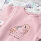 Cool Club, Body cu maneca scurta pentru fete, mix de culori, imprimeu My Little Pony, set 3 buc.
