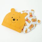 Cool Club, Caciula pentru baieti, galben, gri, imprimeu Winnie the Pooh, set, 2 buc.