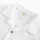 Cool Club, Camasa cu maneca scurta pentru baieti, regular, muselina, alb