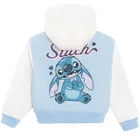 Cool Club, Geaca de baseball cu gluga pentru fete, albastru, imprimeu Lilo si Stitch